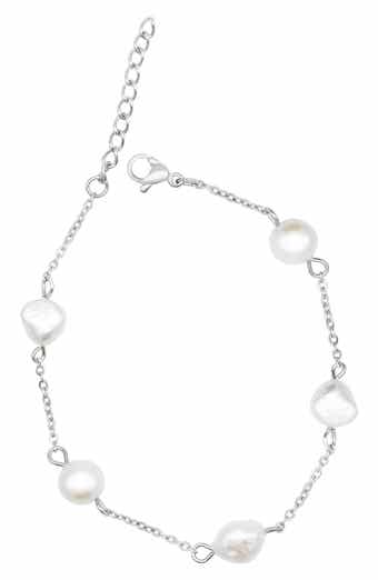 Adornia Freshwater Pearl Water Resistant Station Bracelet