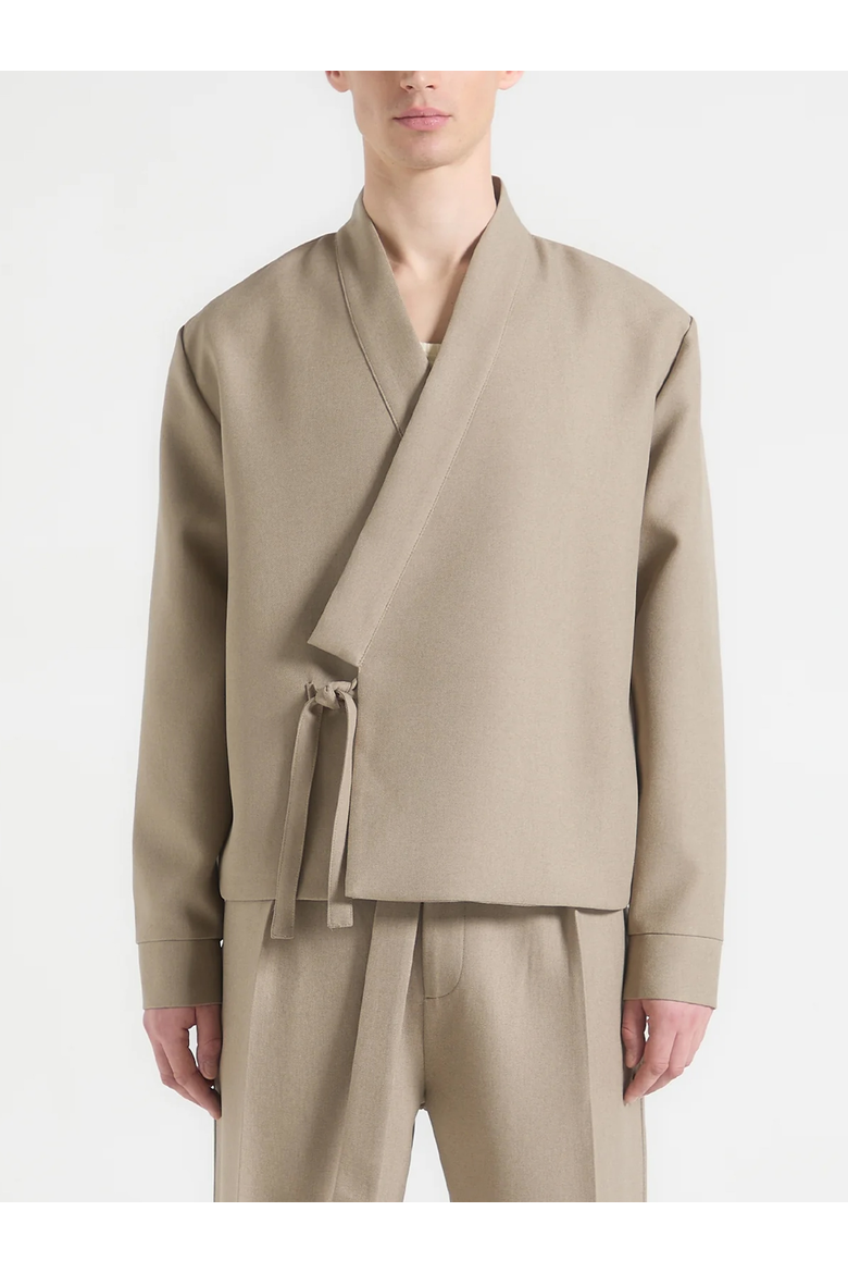 Robin Textured Wrap Jacket, Alternate, color, Beige