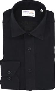Lorenzo Uomo Solid Linen Trim Fit Dress Shirt