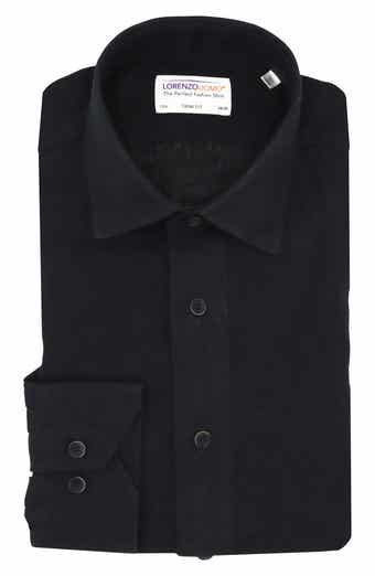 Lorenzo Uomo Solid Linen Trim Fit Dress Shirt
