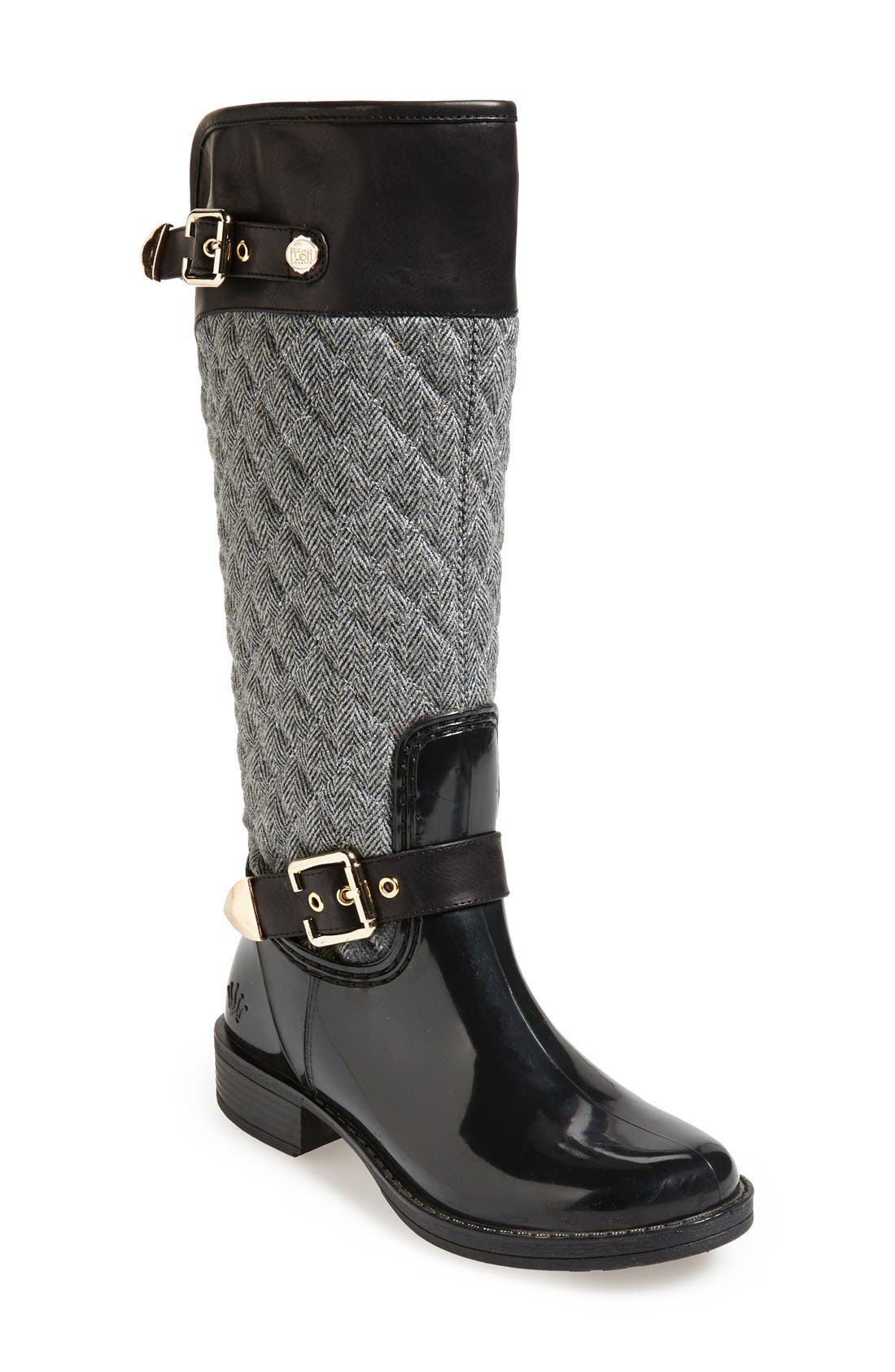 Posh Wellies 'Peacon' Quilted Tall Rain Boot, Main, color, 
