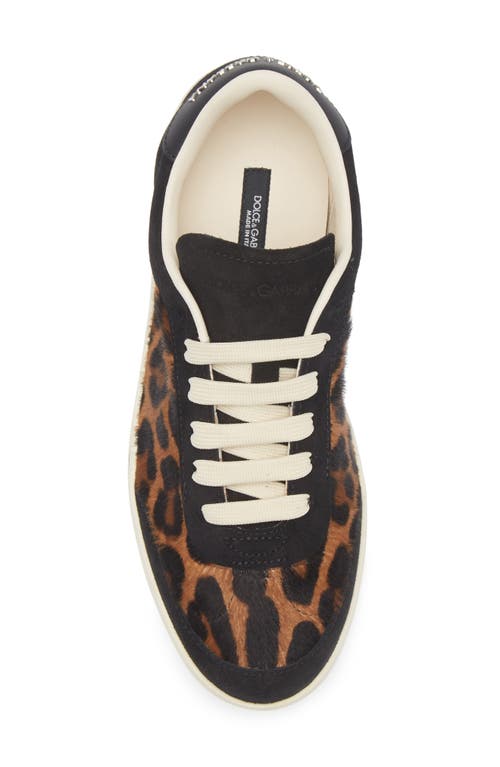 Dolce & Gabbana Dolce&gabbana Saint Tropez Light Leopard Print Genuine Calf Hair Sneaker In Animal Print