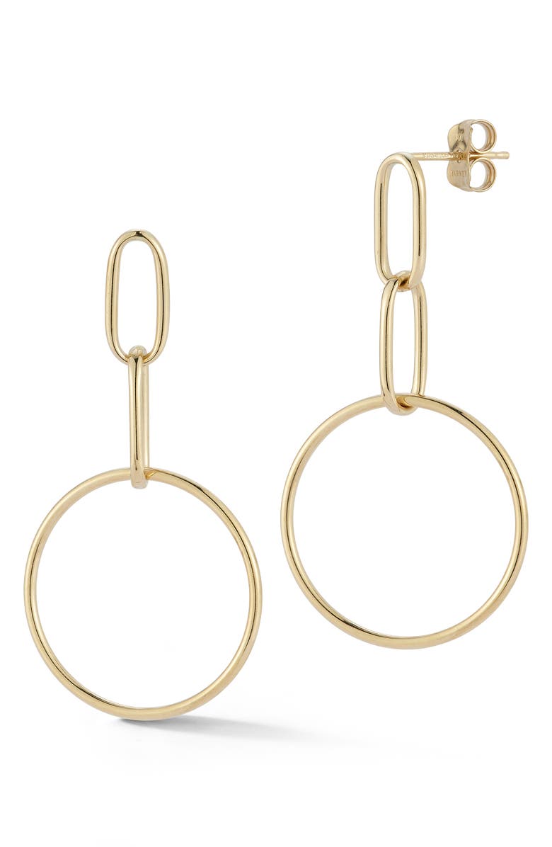 Ember Fine Jewelry 14K Circular Triple Drop Earrings, Main, color, Gold
