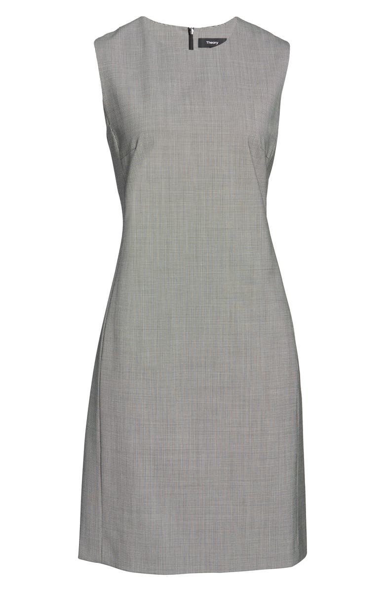 Theory Sleeveless Seam Fitted Stretch Wool Dress, Alternate, color,