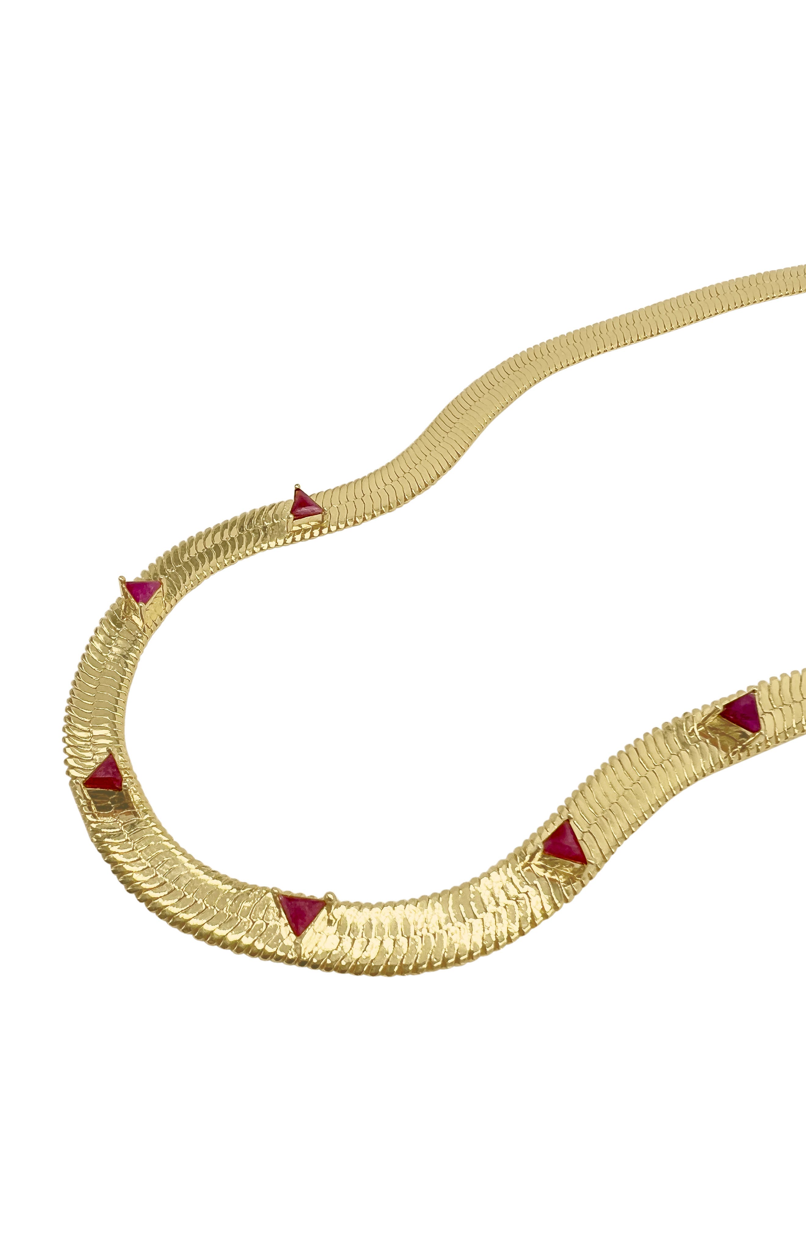 ADORNIA FINE Ruby Trillion Herringbone Chain Necklace (Women ...