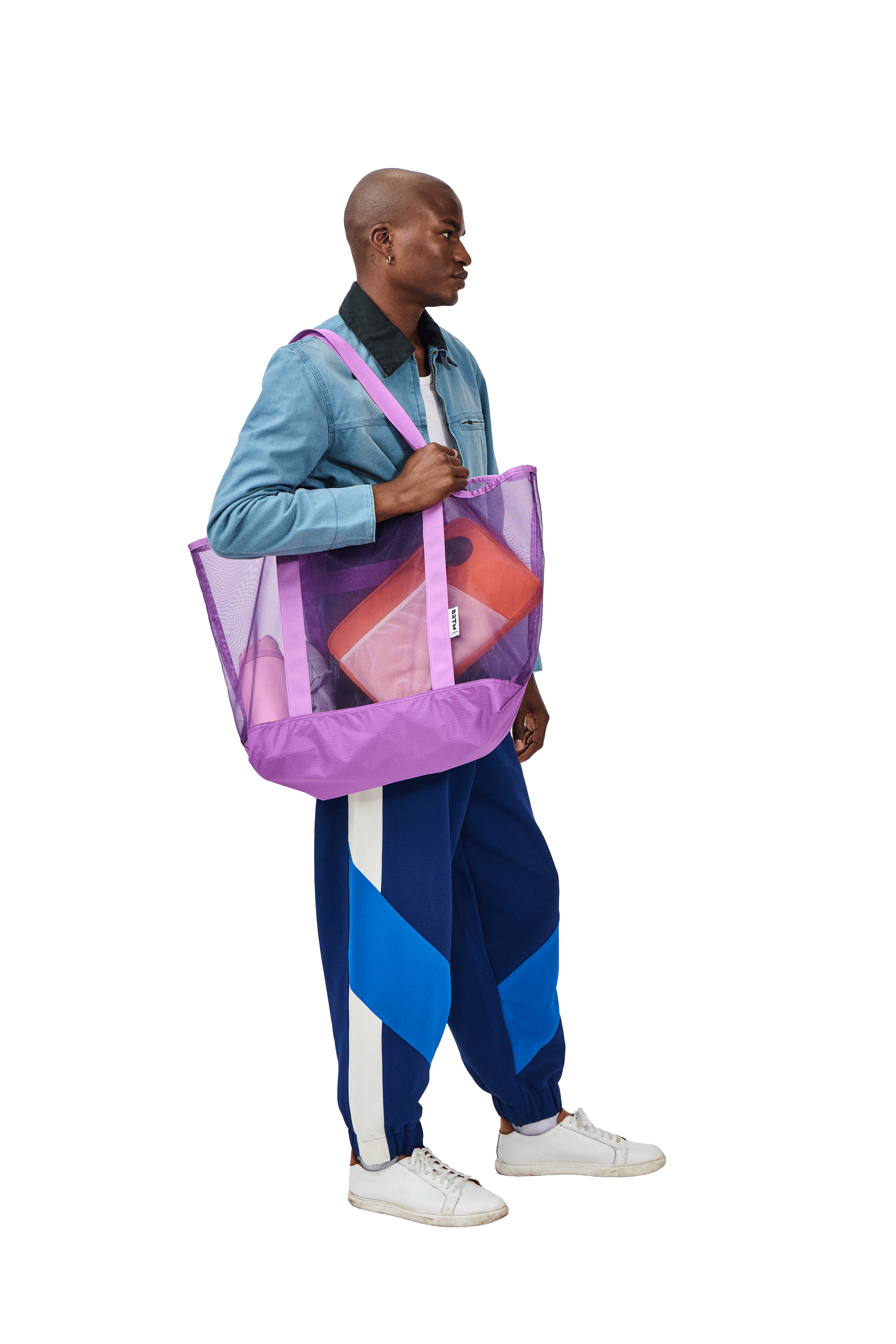 Baboon to the Moon Mesh Tote, Alternate, color, Electric Purple