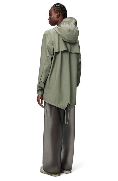 Rains Fishtail Hooded Waterproof Rain Jacket In Green