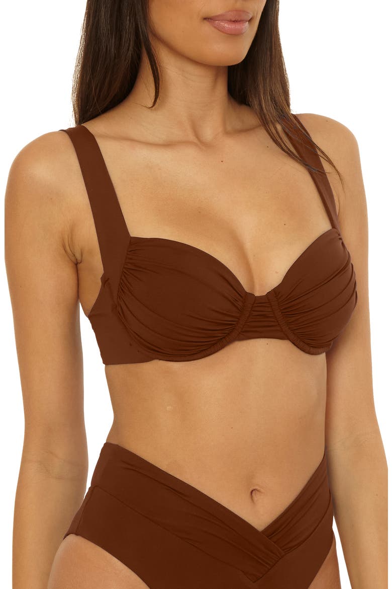 Color Code Underwire Bikini Top, Alternate, color, DARK COCO