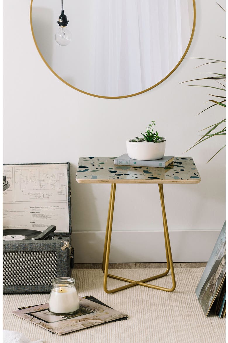Terrazzo Side Table, Alternate, color, BLUE
