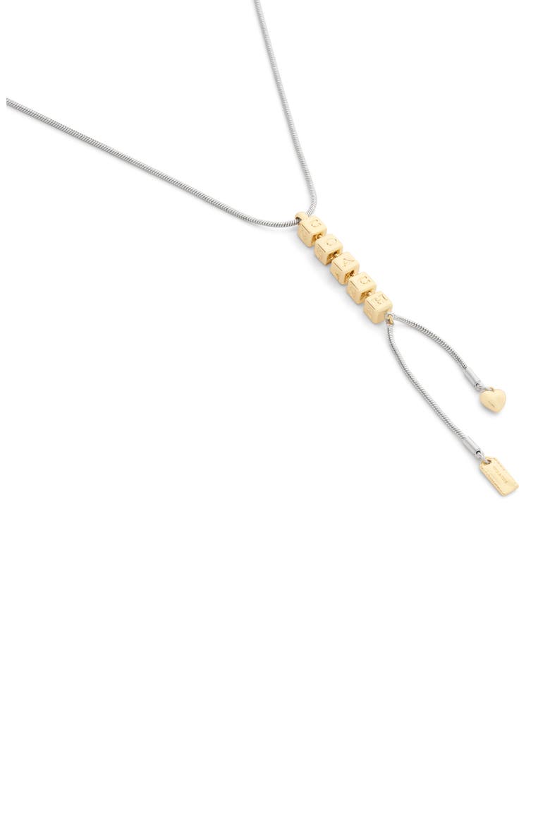Cube Y-Necklace, Alternate, color, RHODIUM/ GOLD
