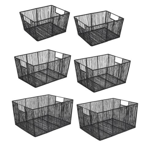 Sutton Modern Glam Handmade Wire Metal Nesting Storage Baskets