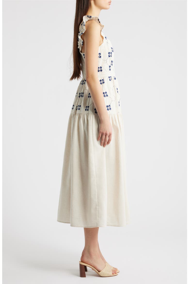 Floral Embroidered Sundress, Alternate, color, NAVY MULTI