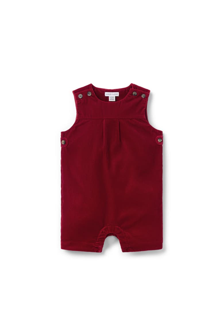 The Holiday Velvet Baby Romper, Main, color, Red