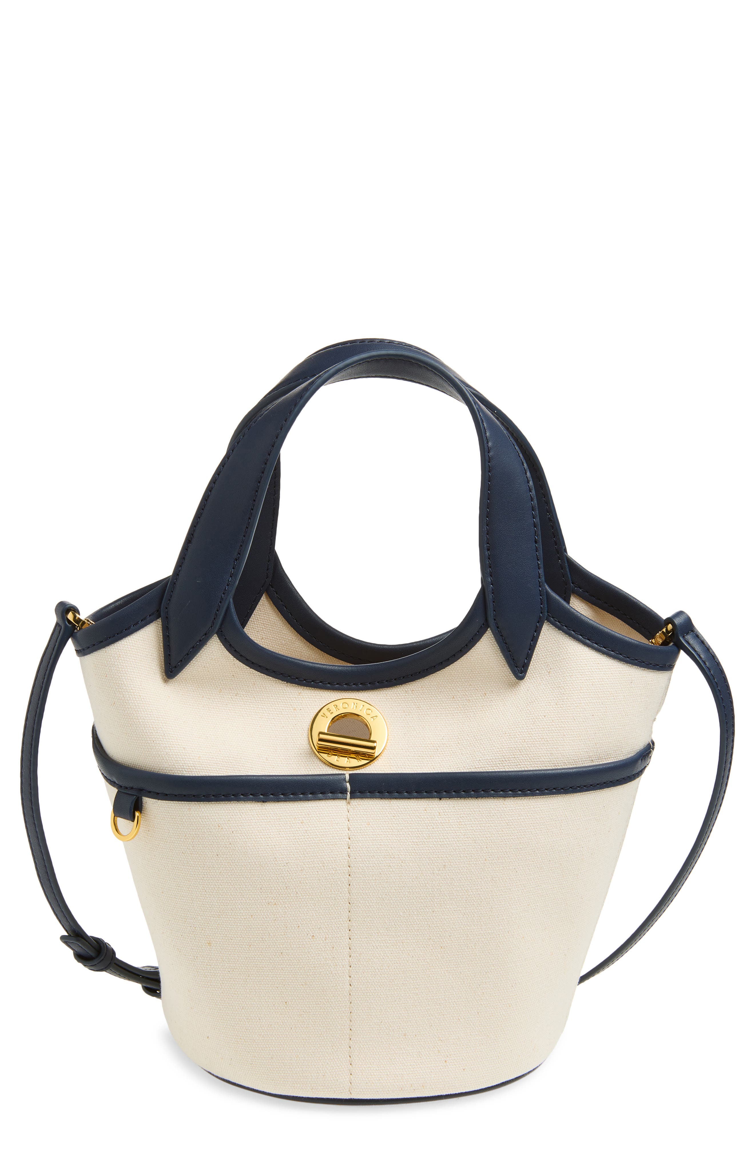 Veronica Beard Canvas Anchor Bag, Main, color, Navy/ Ecru