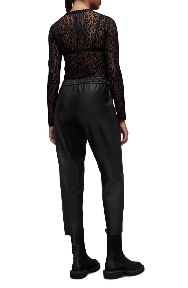 AllSaints Jen Faux Leather Joggers, Alternate, color,