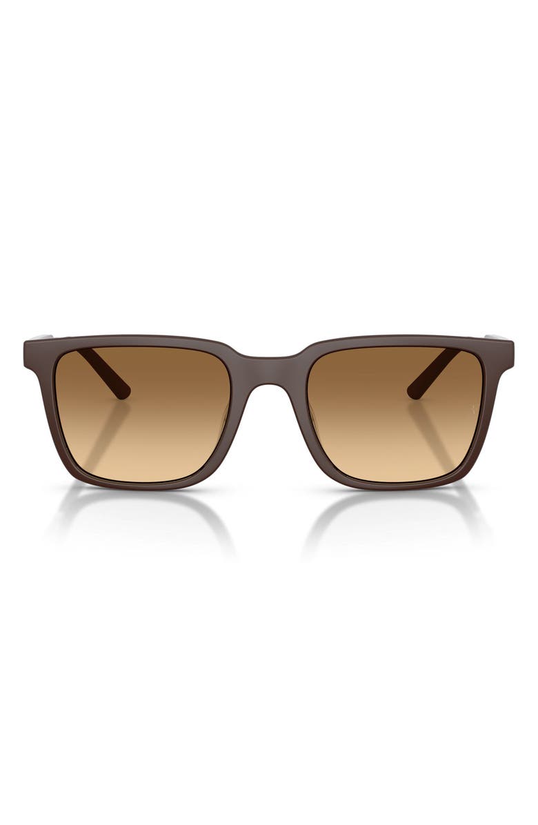 Oliver Peoples x Roger Federer Mr. Federer 52mm Polarized Rectangular Sunglasses, Main, color, Brown / Saddle Gradient