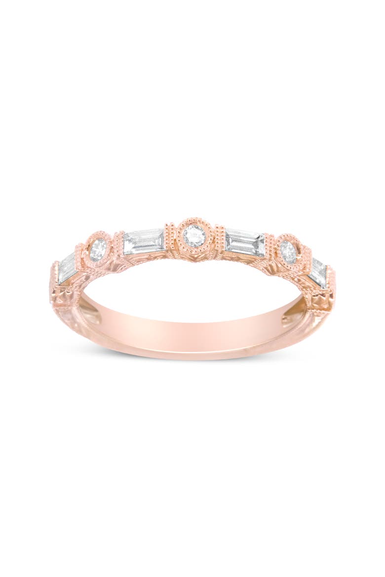 14K Rose Gold 3/8 Cttw Diamond Bridal Band Ring, Alternate, color, Pink