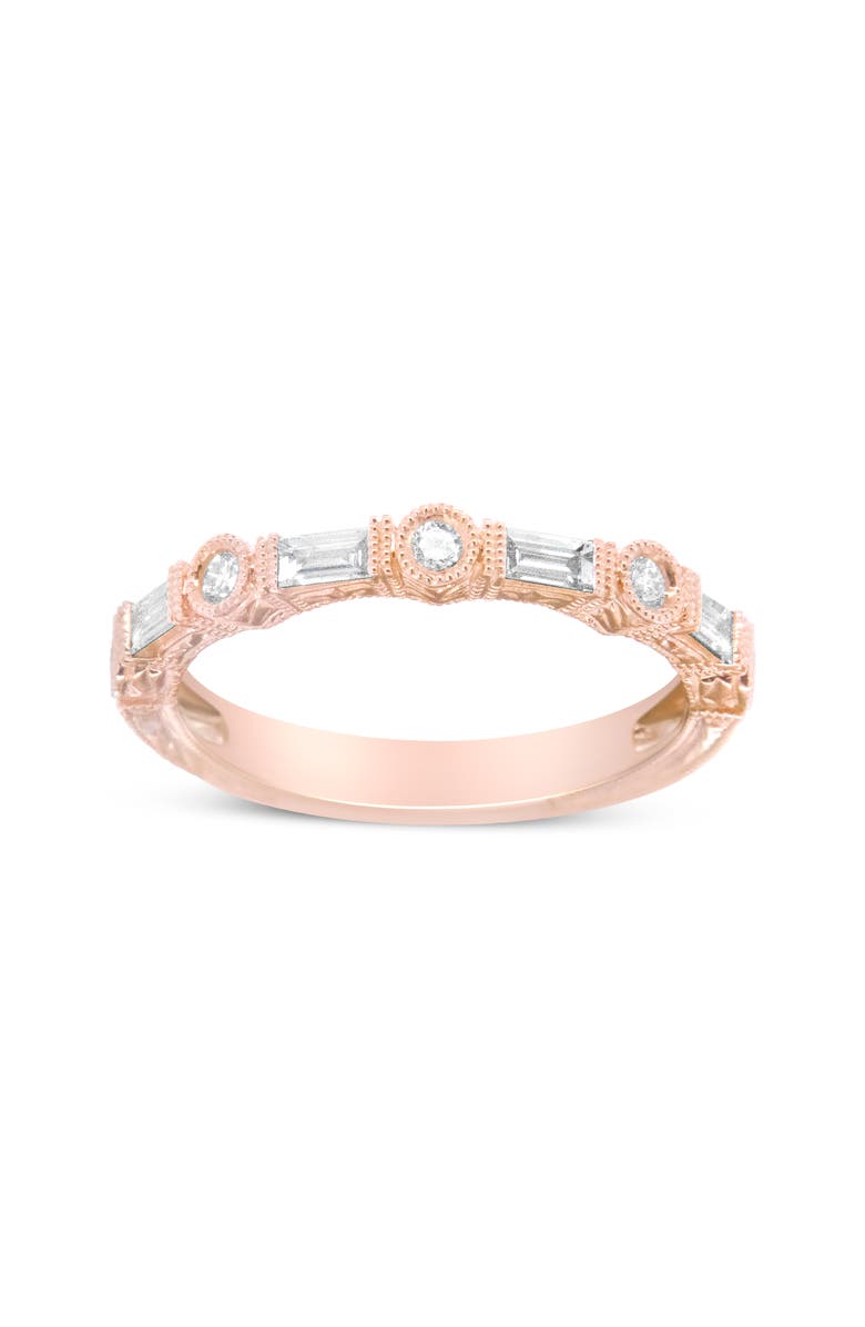 Haus of Brilliance 14K Rose Gold 3/8 Cttw Diamond Bridal Band Ring, Alternate, color, Pink