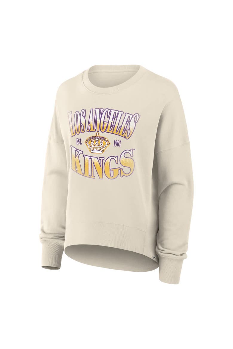 Women's Fanatics Cream Los Angeles Kings Oversized Vintage Slice Pullover Sweatshirt, Alternate, color, Cream