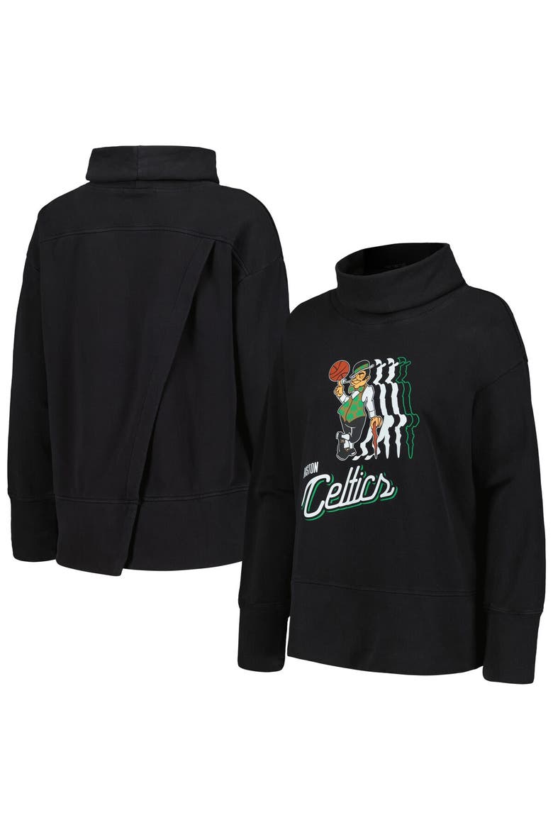 Women's Levelwear Black Boston Celtics Sunset Pullover Sweatshirt, Main, color, Black