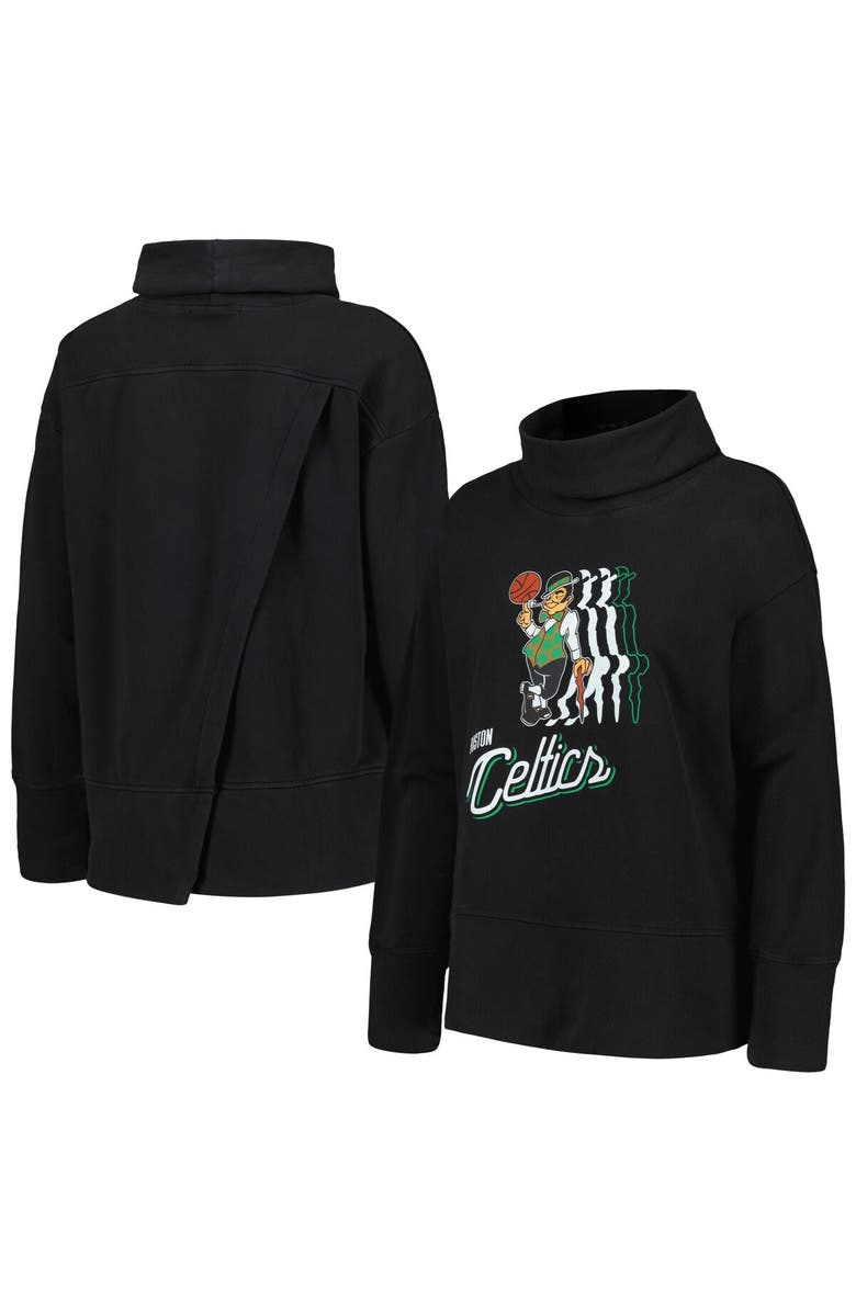 LEVELWEAR Women's Levelwear Black Boston Celtics Sunset Pullover Sweatshirt, Main, color, Black