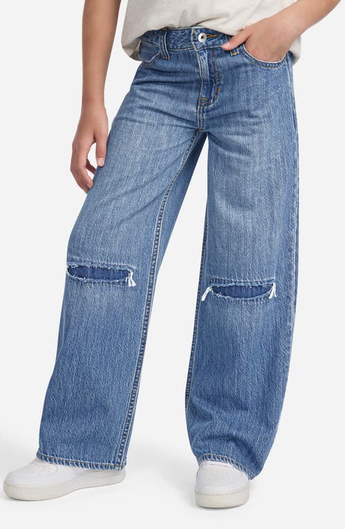 Abercrombie Kids Kids' Ripped High Waist Wide Leg Jeans In Blue