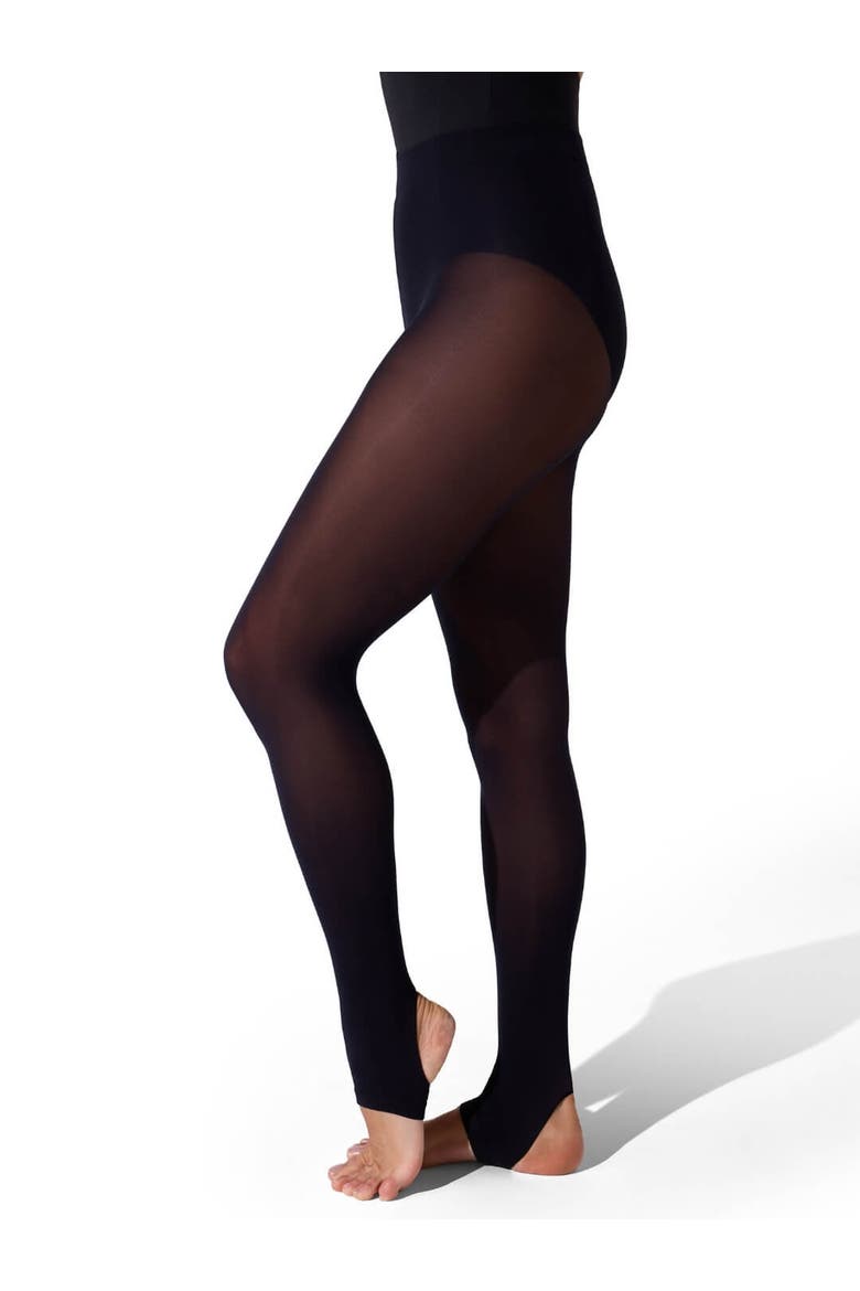 Ultra Soft Self Knit Waistband Stirrup Tight, Main, color, black