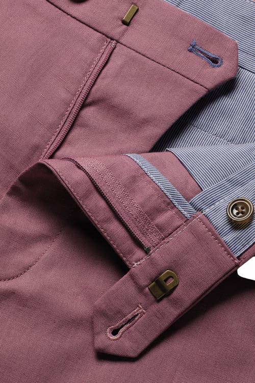 Charles Tyrwhitt Cotton Linen Shorts In Pink