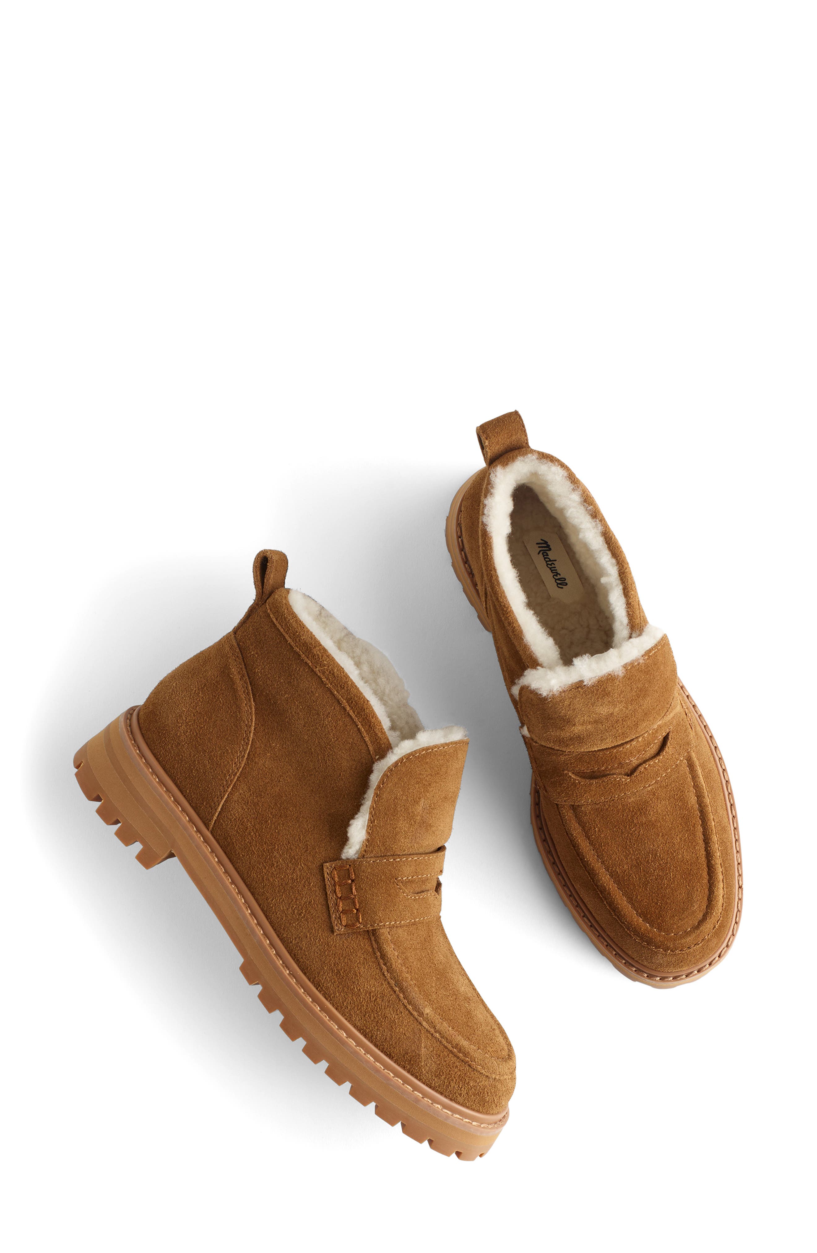 Madewell The Ryder Genuine Shearling Ankle Boot, Alternate, color, 