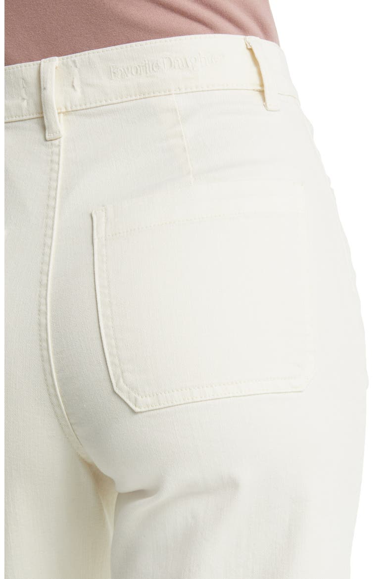 The Mischa Raw Hem Super High Waist Wide Leg Jeans, Alternate, color, GARDENIA