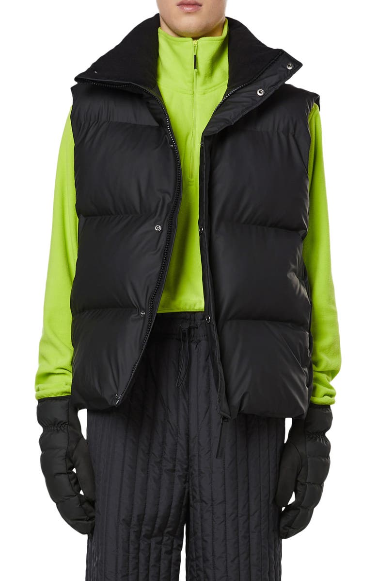 Rains Boxy Waterproof Puffer Vest, Main, color,