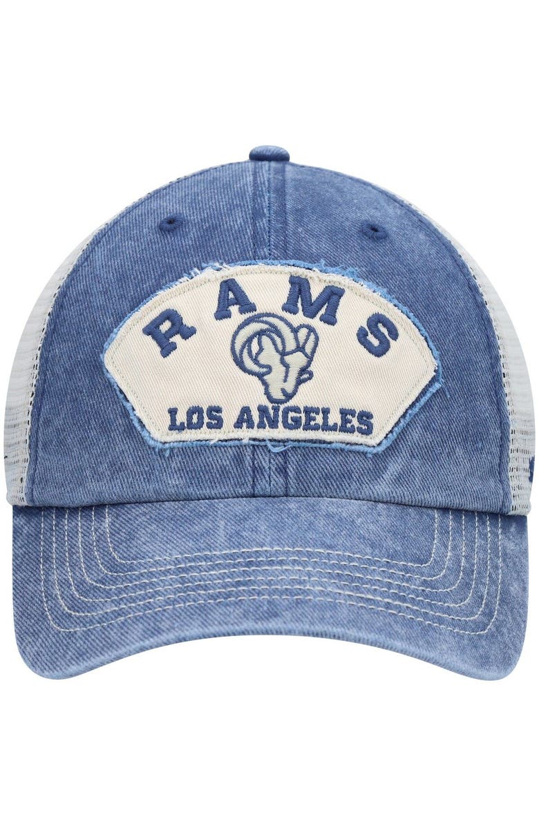 '47 Men's '47 Navy/White Los Angeles Rams Denali Trucker Clean Up Snapback Hat, Alternate, color, 