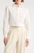 Forgotten Grace Eyelet Hidden Placket Top