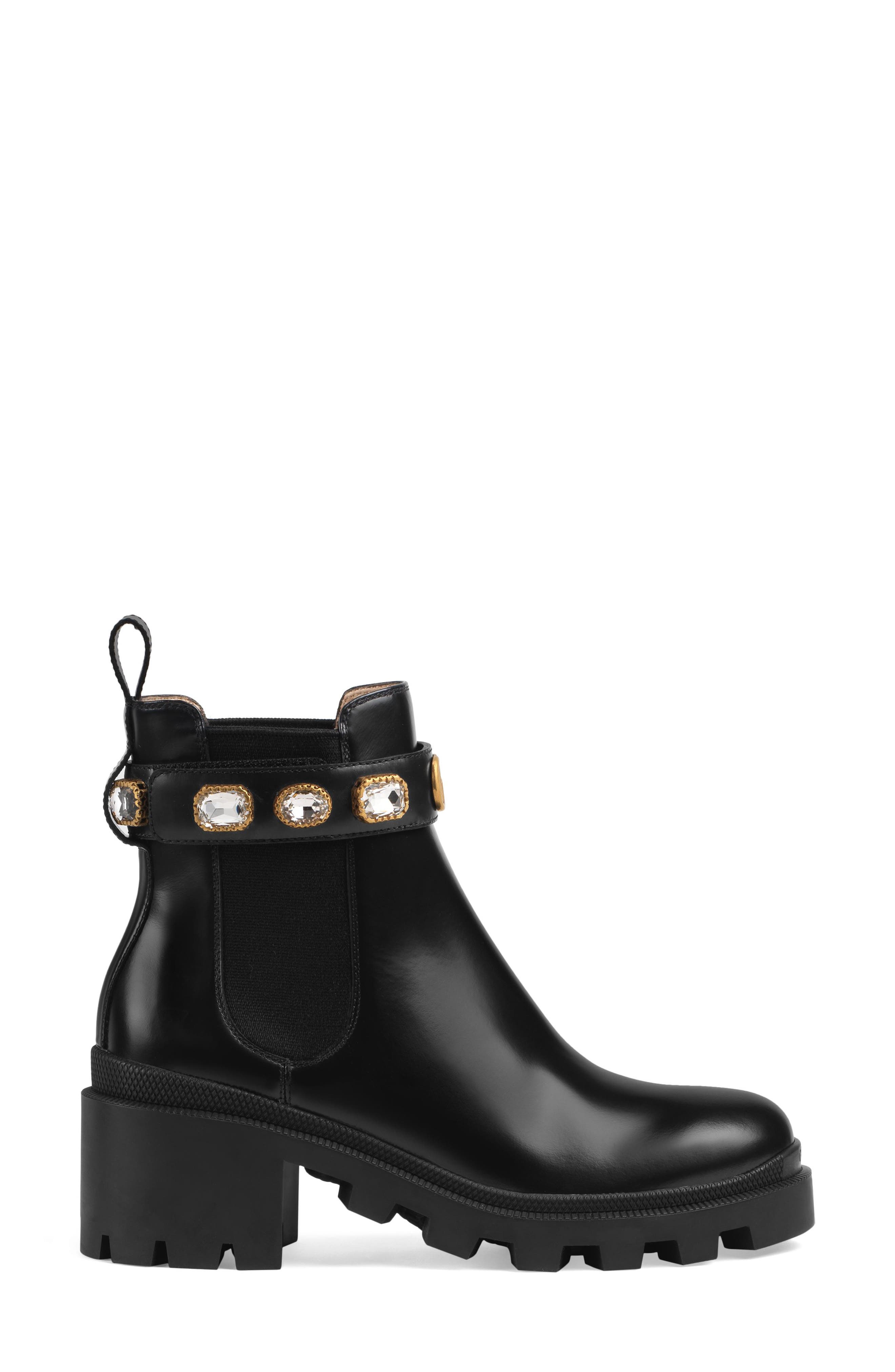 Gucci Trip Jewel Strap Bootie, Alternate, color, 