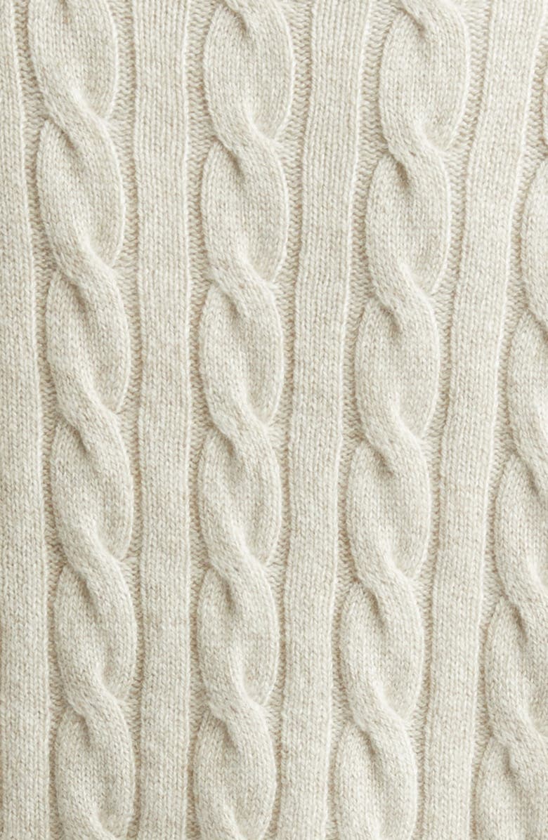 Johnstons of Elgin Kylesku Cable Knit Casmere Sweater, Alternate, color, White Sand
