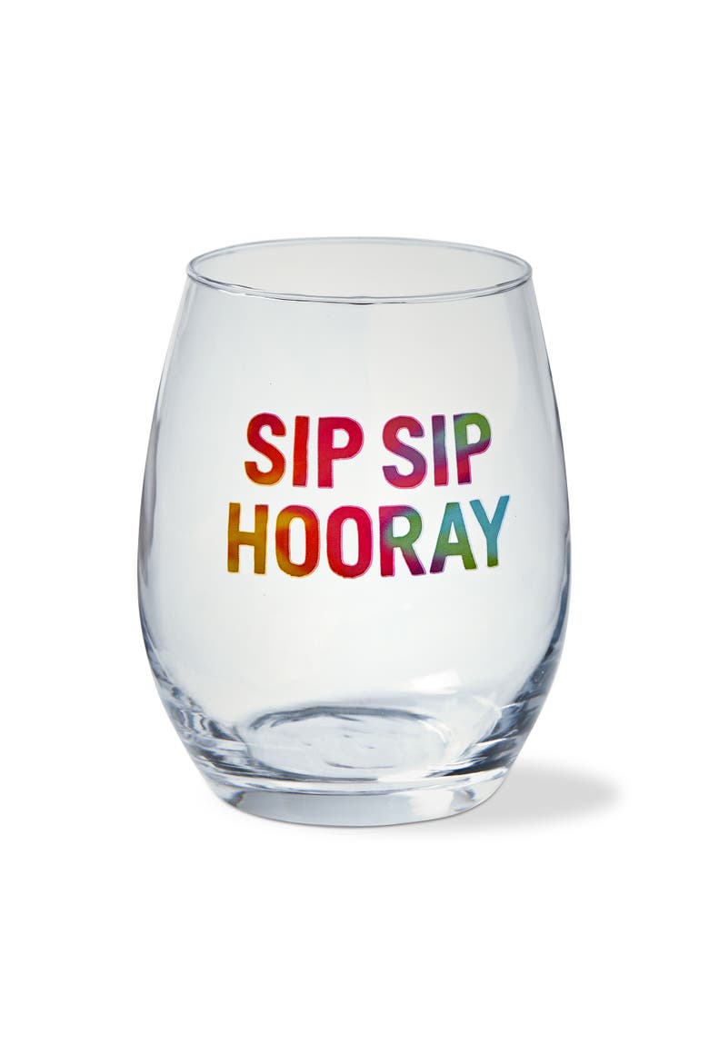 Sip Sip Hooray Stemless Wine Glasses Clear Everyday Drinkware, Main, color, Clear