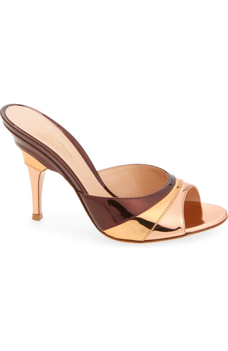 Gianvito Rossi Metallic Slide Sandal, Main, color, Rose Gold/ Bronze/ Cabernet