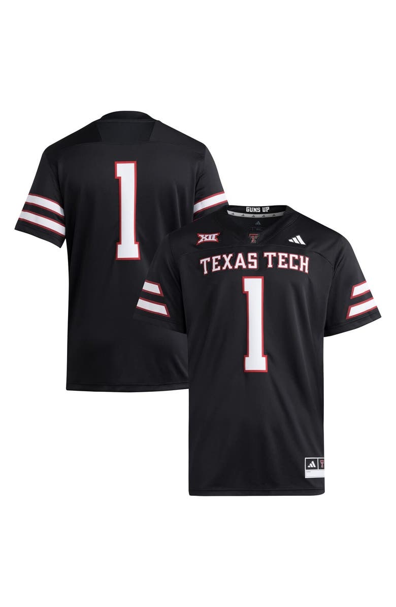 adidas Men's adidas #1 Black Texas Tech Red Raiders Premier Jersey, Main, color, Black
