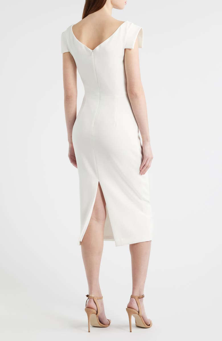 Black Halo Jacqueline Midi Gabardine Sheath Dress, Alternate, color, Porcelain