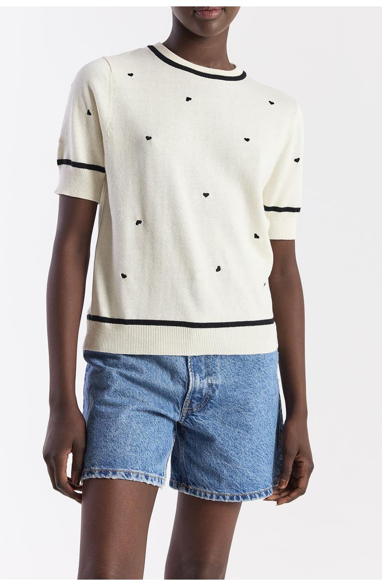 WISPR Mini Heart Embroidered Top, Alternate, color, Cream/Black