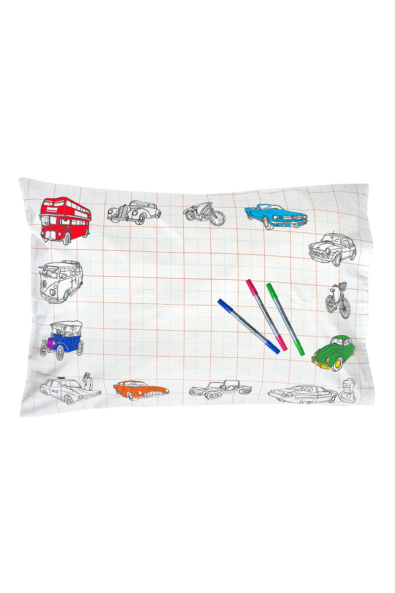 Color Your Own Pillowcase Farmyard, Alternate, color, White