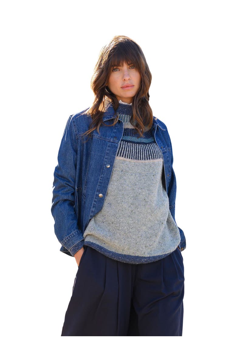 Statement Donegal Wool Sweater, Main, color, SAGE