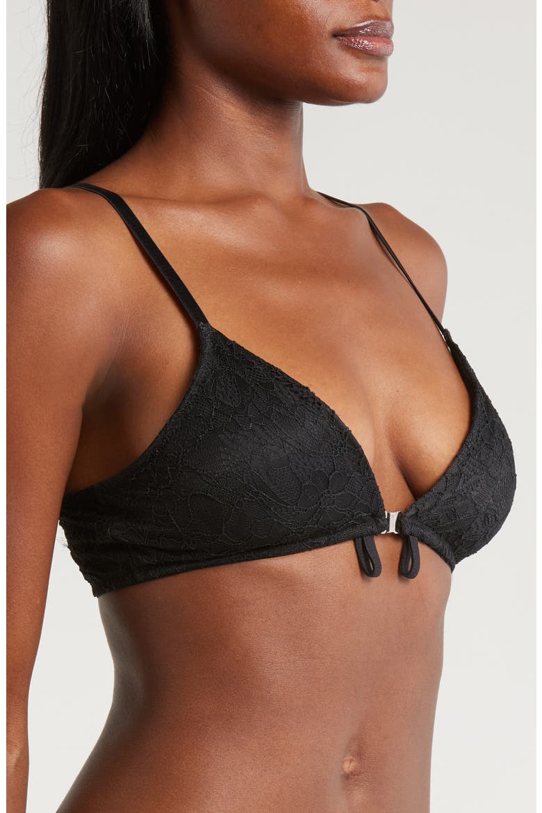 The Convertible Plunge Front Close Adaptive Bralette, Alternate, color, BLACK