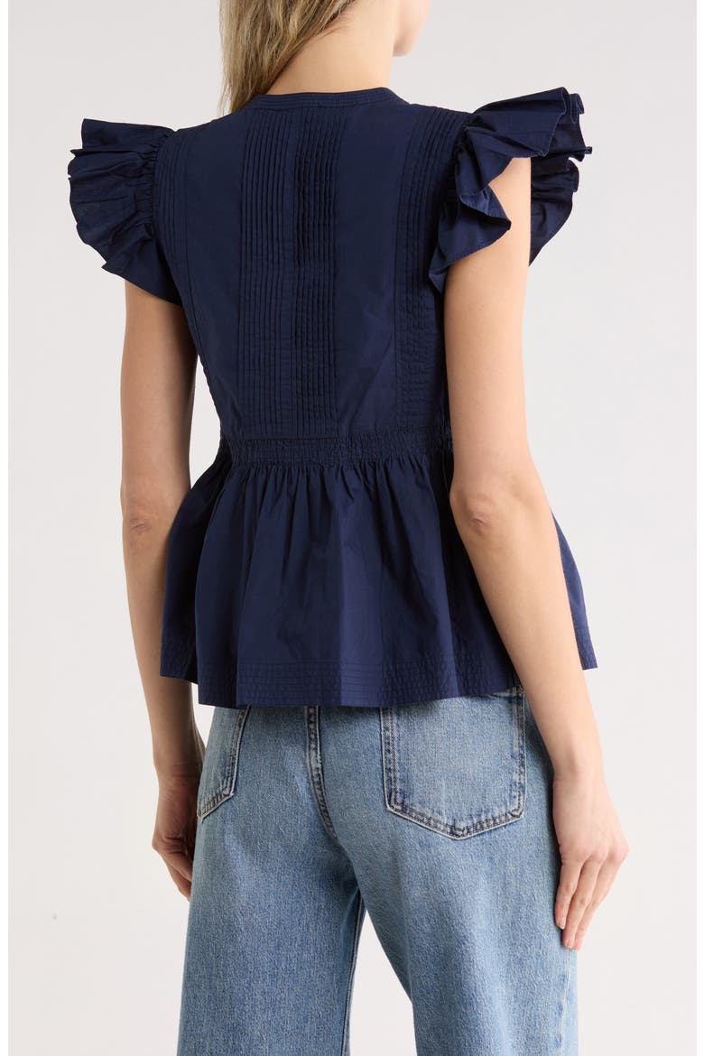 Luise Flutter Sleeve Top, Alternate, color, MIDNIGHT