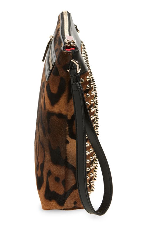 Christian Louboutin Funky Studded Genuine Calf Hair Clutch In Multi
