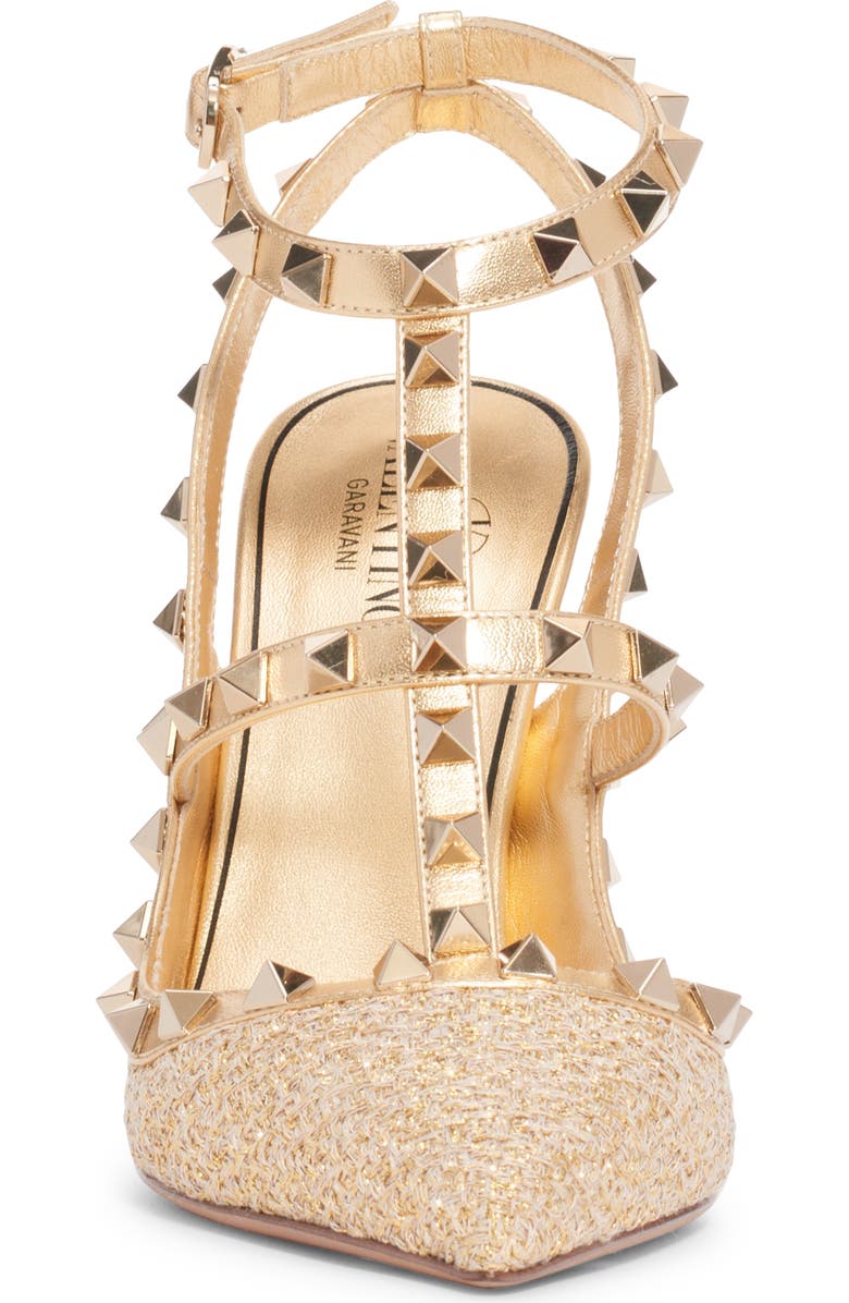 Valentino Garavani Rockstud T-Strap Pointed Toe Pump, Alternate, color,