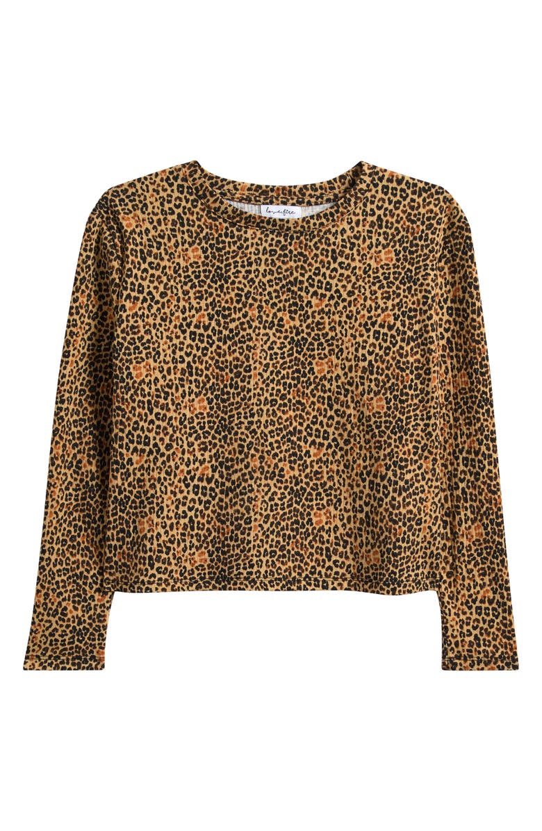 Love, Fire Kids' Print Long Sleeve Boxy T-Shirt, Main, color, Animal Print