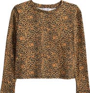 Love, Fire Kids' Print Long Sleeve Boxy T-Shirt