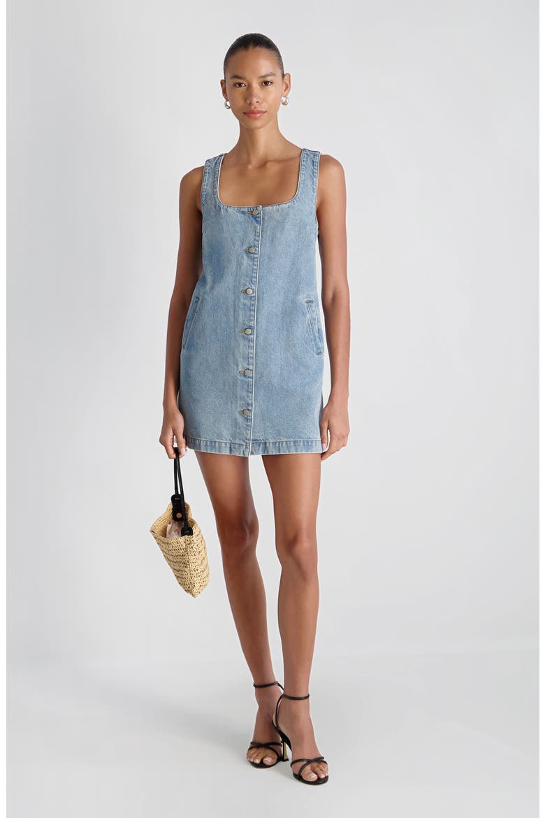 '90s Denim Minidress, Alternate, color, BLUE DENIM WASH