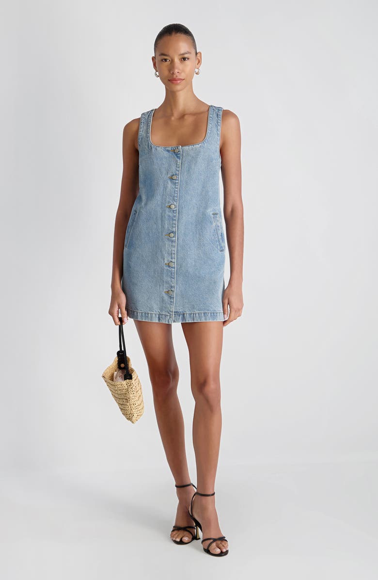 French Connection '90s Denim Minidress, Alternate, color, Blue Denim Wash